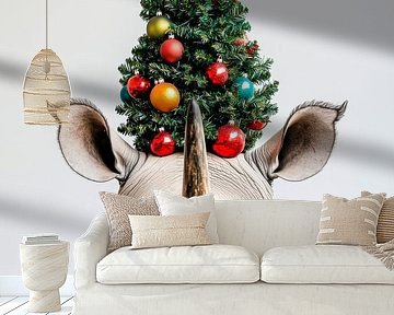 Weihnachtsnashorn von Poster Art Shop