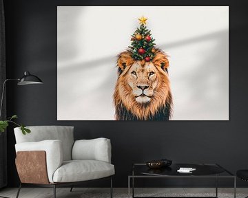 Löwe Weihnachten von Poster Art Shop