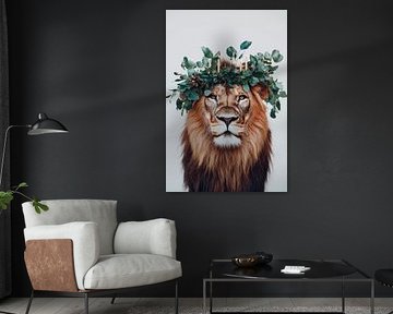 Leeuw met krans van Poster Art Shop