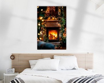 Gezellige open haard van Poster Art Shop