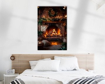 Gezellige open haard van Poster Art Shop