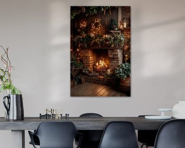 Gezellige open haard van Poster Art Shop