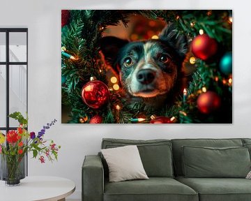 Weihnachtshund von Poster Art Shop