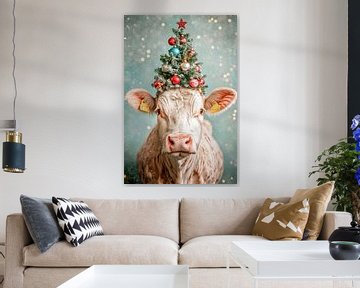 Kerstkoe van Poster Art Shop