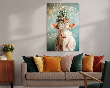 Kerstkoe van Poster Art Shop