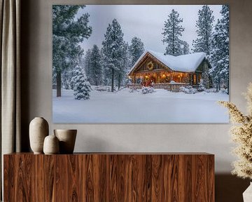 Winterhut in de sneeuw van Poster Art Shop