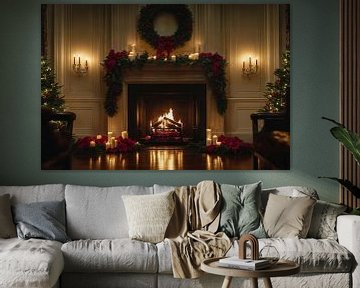 Christmas atmosphere fireplace by Poster Art Shop