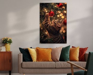 Kerstkat van Poster Art Shop