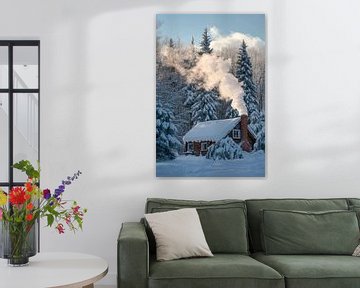 Hut in de sneeuw van Poster Art Shop