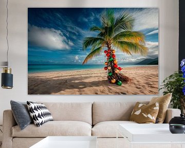 Palme am Strand von Poster Art Shop