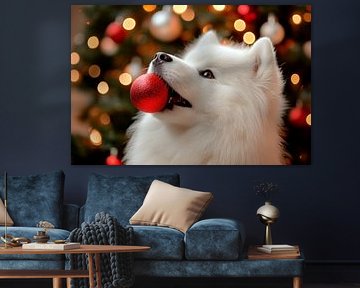 Schneehund Weihnachten von Poster Art Shop