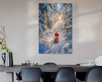 Kerstwandeling in het bos van Poster Art Shop