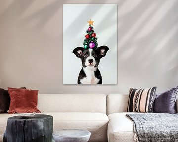 Weihnachtsbaum Hund von Poster Art Shop