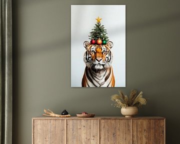 Kersttijger van Poster Art Shop