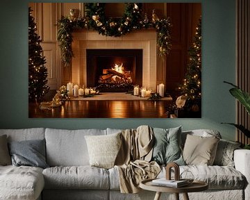 Christmas fireplace by Poster Art Shop