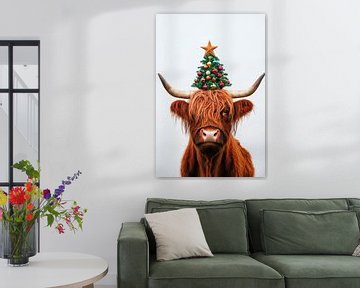 Kerstkoe van Poster Art Shop