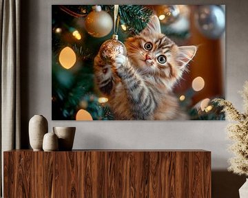 Weihnachtskätzchen von Poster Art Shop