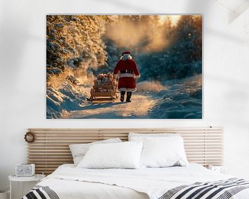 Weihnachtsmann Spaziergang von Poster Art Shop