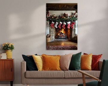 Weihnachtsmann Feuerstelle von Poster Art Shop