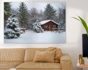 Winter idylle hut van Poster Art Shop