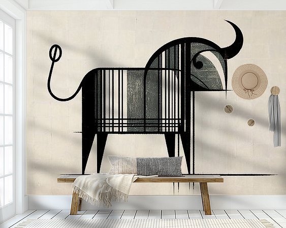 Voorbeeld van het werk in een kamer