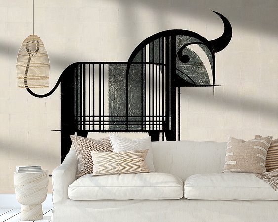 Voorbeeld van het werk in een kamer