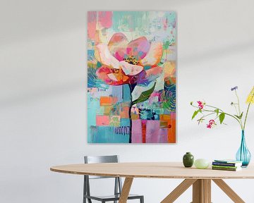 Bloemen decor van Abstract Schilderij