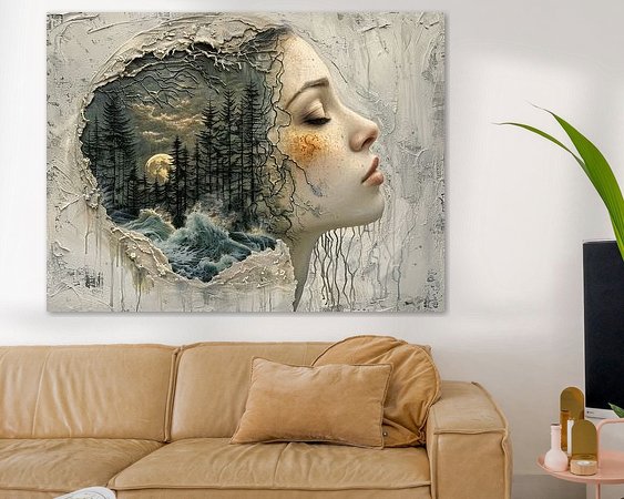 Voorbeeld van het werk in een kamer