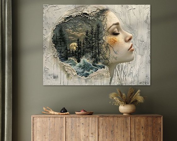 Voorbeeld van het werk in een kamer