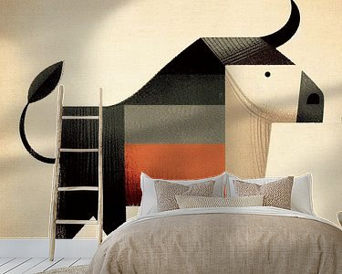 Voorbeeld van het werk in een kamer