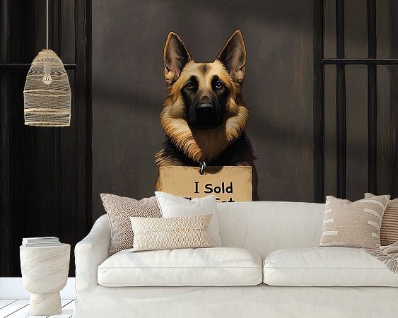 Voorbeeld van het werk in een kamer