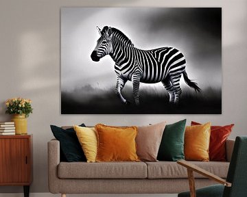 Zebra in a foggy environment by Art & Soul Creations