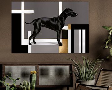 Elegant portrait of black dog by Art & Soul Creations
