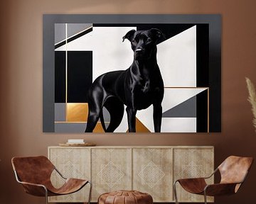 Hyperrealistic dog portrait with geometry by Art & Soul Creations