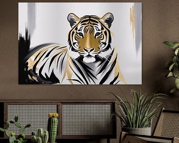 Gouden abstracte tijgerportret
