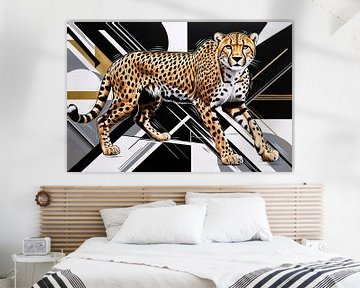 Popart cheetah met dynamiek van Art & Soul Creations