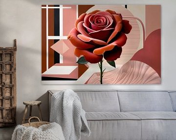 Surrealistische roos in geometrie van Art & Soul Creations