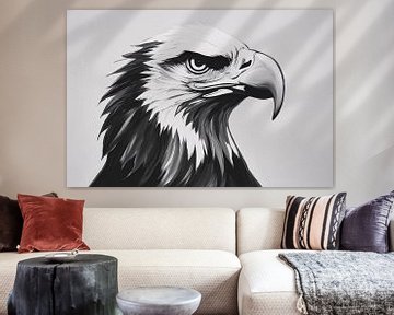Krachtige zwart-wit adelaarskop van Art & Soul Creations