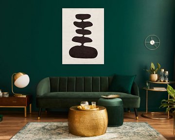 Organische abstracte kunst - zwart-witte tinten
