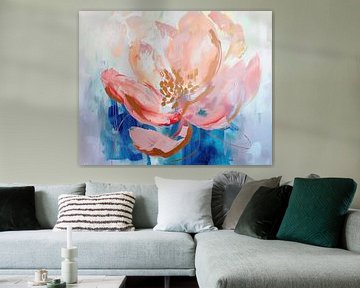 Modern abstract Bloemen van Abstract Schilderij