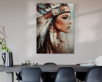 Portrait Native American by Carla Van Iersel