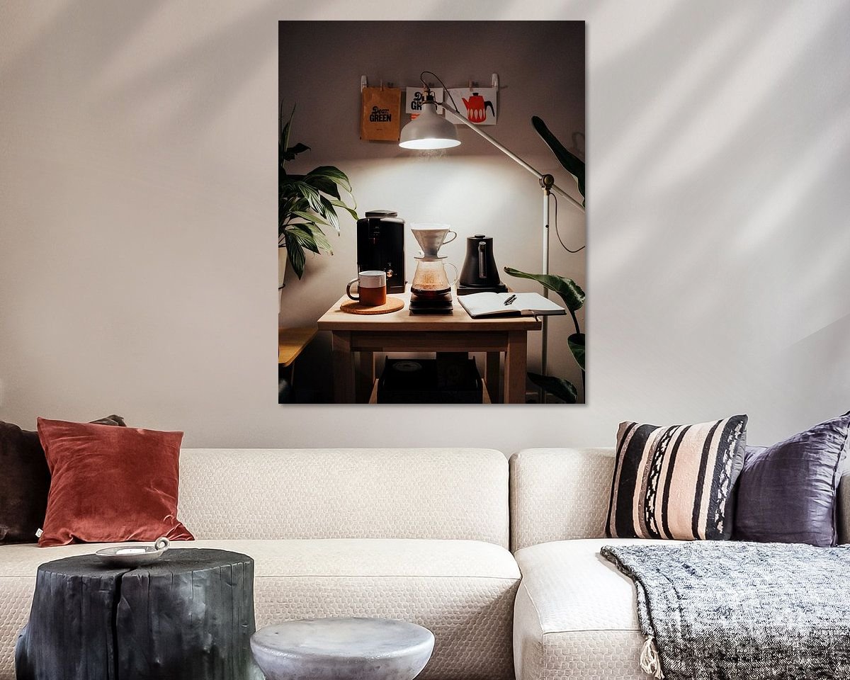 Voorbeeld van het werk in een kamer