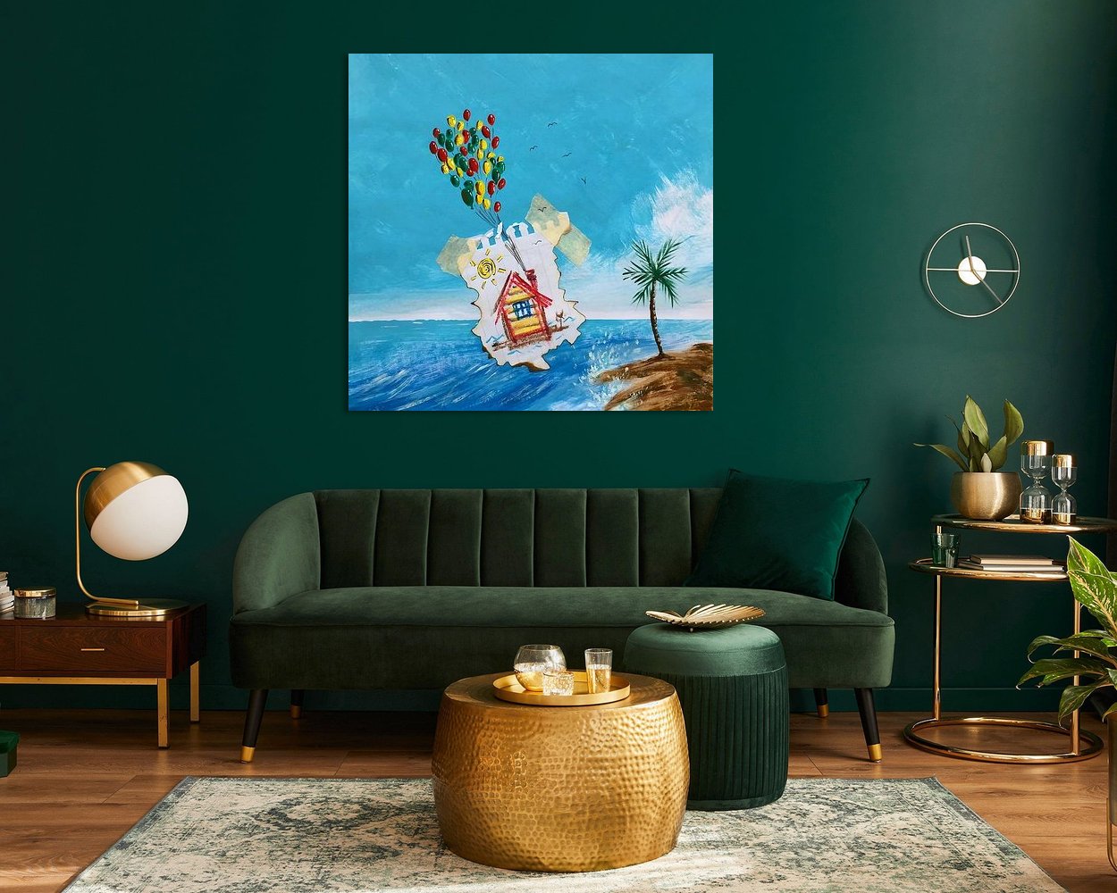 Voorbeeld van het werk in een kamer