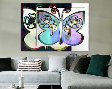 Butterfly Collage Pastel Dream van Nicky`s Prints