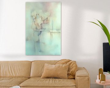 Abstraktes Aquarell mit Pastelltönen von Franka Poulain