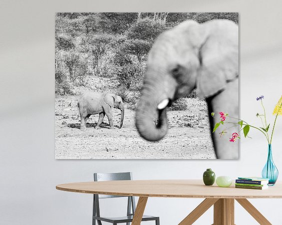 Voorbeeld van het werk in een kamer