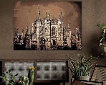 Gothic Cathedral Facade of Duomo of Milan by Sergio Pazzano
