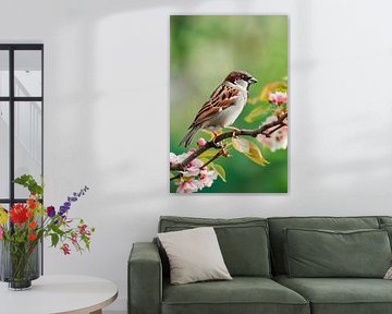 Tree sparrow in spring