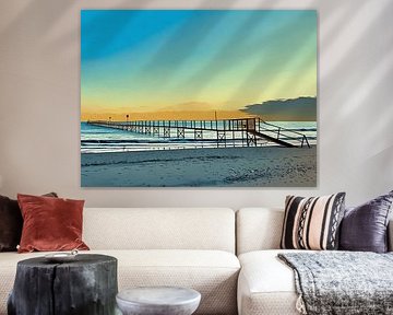 Pier bei Sonnenuntergang in Riviera von Sergio Pazzano