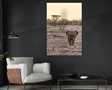 Voorbeeld van het werk in een kamer